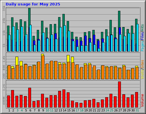 Daily usage for May 2025